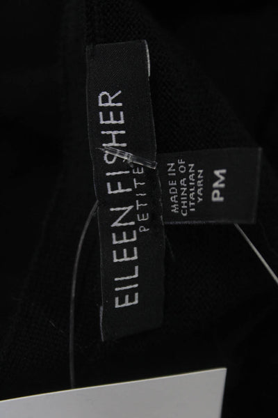 Eileen Fisher Womens Black Merino Wool Sleeveless Tank Round Neck Petite Size M