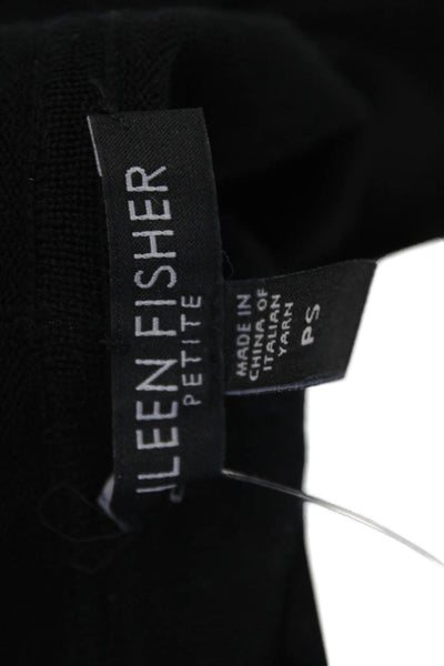 Eileen Fisher Womens Black Merino Wool Polka Dot Cardigan Long Sleeve Size S