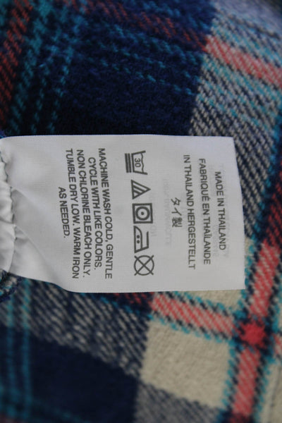 J Crew Women Plaid Cotton Collared Button Up Top Long Sleeve Basic Size 4