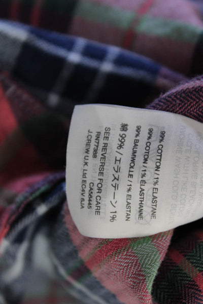 J Crew Womens Plaid Collared Button-Up Long Sleeve Cotton Shirt Blue Size S