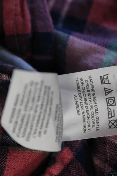 J Crew Womens Plaid Collared Button-Up Long Sleeve Cotton Shirt Blue Size S