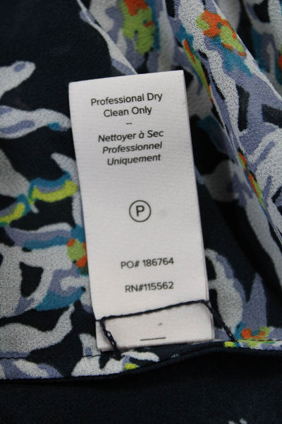 Cinq A Sept Womens Fit & Flare V Neck Floral Knee Long Sleeve Dress Size 4