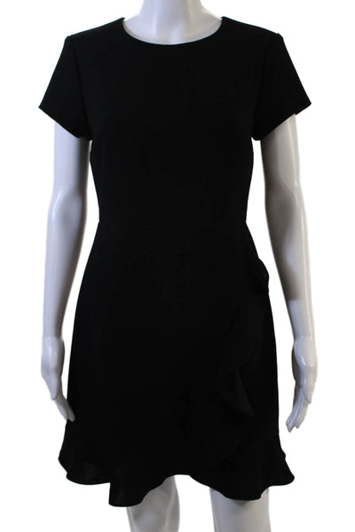 Club Monaco Women Fit & Flare Mini Black Short Sleeve Dress Size 2