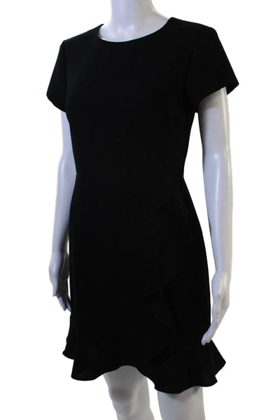 Club Monaco Women Fit & Flare Mini Black Short Sleeve Dress Size 2