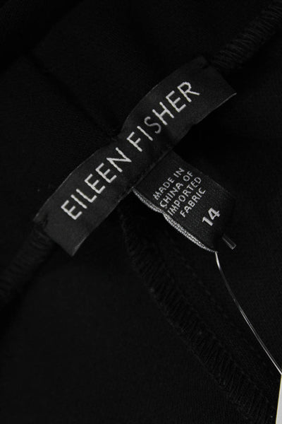 Eileen Fisher Women Dress Pants Black Zip Recycled Polyester Size 14