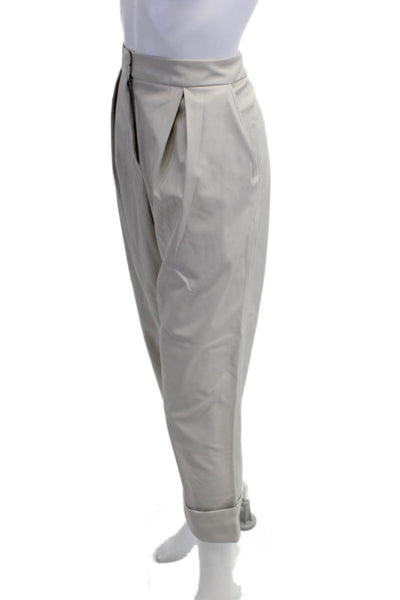 Trina Turk Womens Cropped Dress Pants Beige 100% Polyurethane Size 8