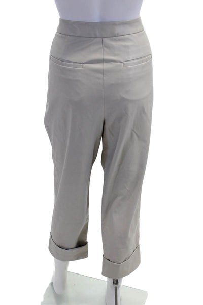 Trina Turk Womens Cropped Dress Pants Beige 100% Polyurethane Size 8