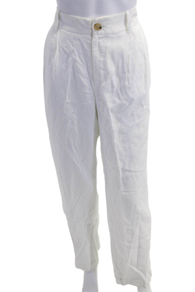 Vince Unisex Dress Pants White Viscose Blend Size 8