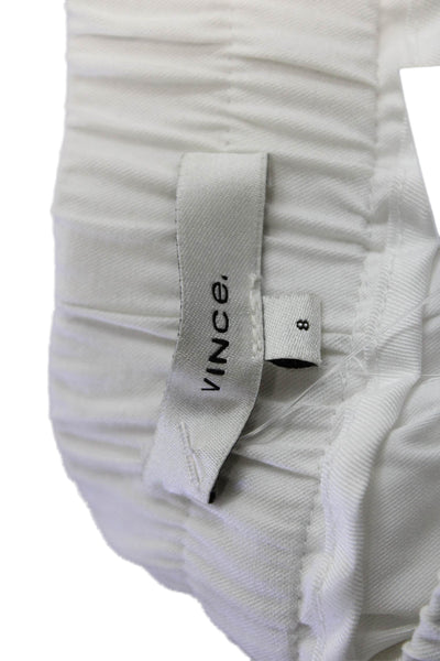 Vince Unisex Dress Pants White Viscose Blend Size 8