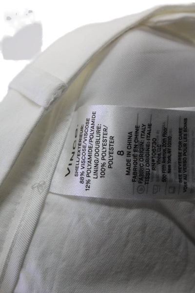 Vince Unisex Dress Pants White Viscose Blend Size 8