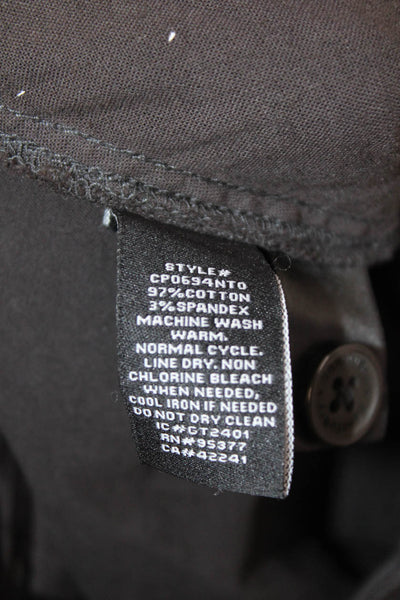 Sanctuary Unisex Cropped Cargo Pants Black Button Cotton Stretch Size 28
