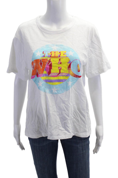 Chaser Womens Jersey Graphic Tee White Cotton Crew Neck Short Sleeve Size L