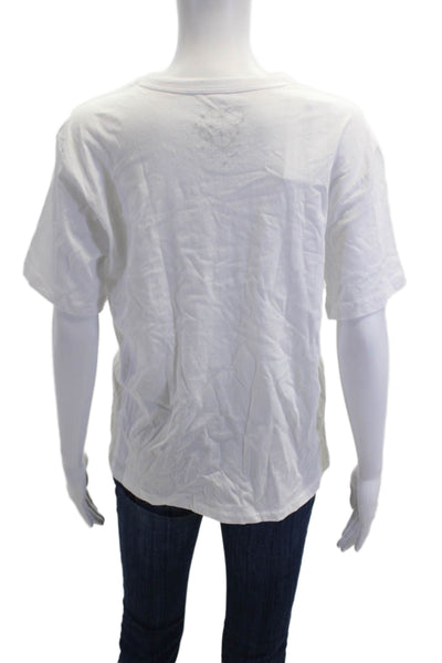 Chaser Womens Jersey Graphic Tee White Cotton Crew Neck Short Sleeve Size L