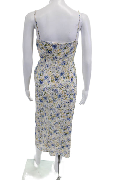 En Saison Womens White Floral V-Neck Sleeveless Slip Wrap Knee Dress Size XS