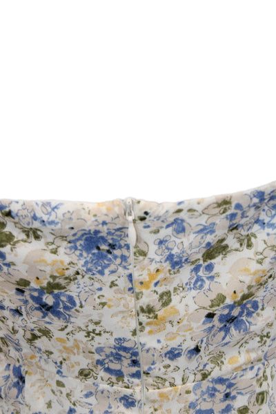 En Saison Womens White Floral V-Neck Sleeveless Slip Wrap Knee Dress Size XS