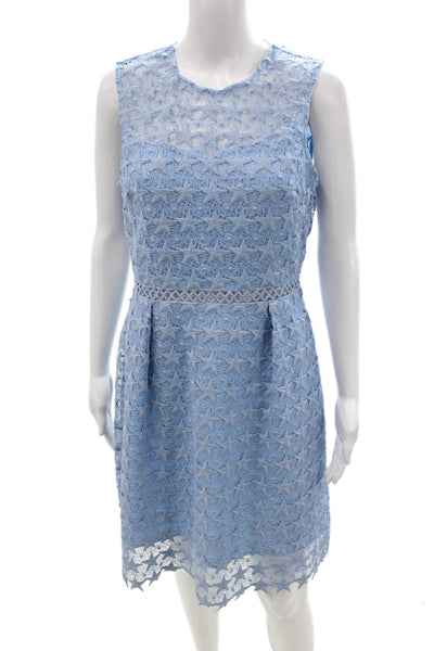 Maison Jules Women Fit & Flare Light Blue Sleeveless Dress Size 8