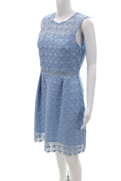 Maison Jules Women Fit & Flare Light Blue Sleeveless Dress Size 8