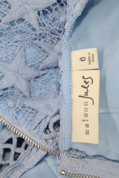 Maison Jules Women Fit & Flare Light Blue Sleeveless Dress Size 8