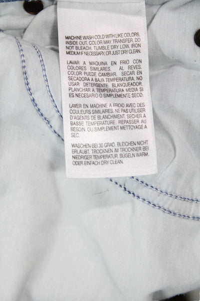 Mother Women Cropped Skinny Jeans Blue Mid Rise Button Closure Size 24