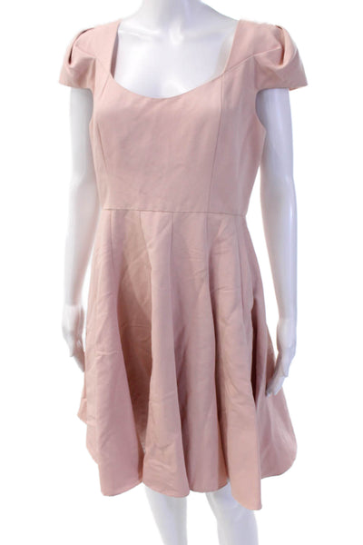 Marchesa Notte Womens A-Line Fit Flare Dress Pink Square Neck Size 8
