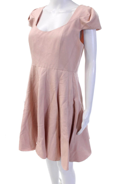 Marchesa Notte Womens A-Line Fit Flare Dress Pink Square Neck Size 8
