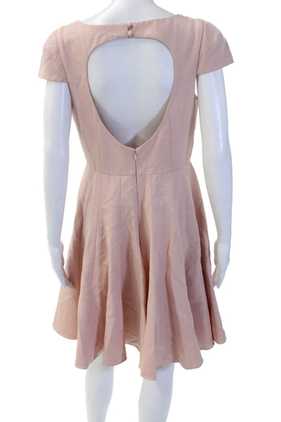 Marchesa Notte Womens A-Line Fit Flare Dress Pink Square Neck Size 8