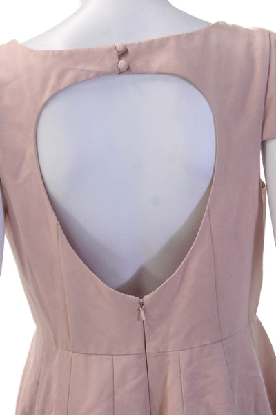Marchesa Notte Womens A-Line Fit Flare Dress Pink Square Neck Size 8