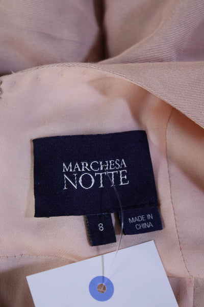 Marchesa Notte Womens A-Line Fit Flare Dress Pink Square Neck Size 8