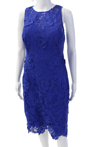 Laundry by Shelli Segal Women Sheath Dress Blue Floral Sleeveless Size 6
