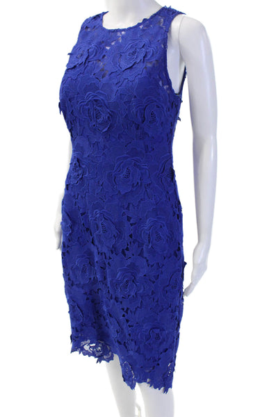Laundry by Shelli Segal Women Sheath Dress Blue Floral Sleeveless Size 6