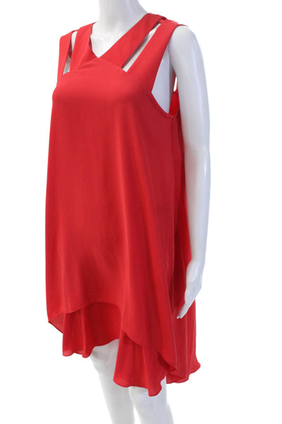 BCBG Max Azria Womens Shift Tank Dress Red Sleeveless Cotton Short Size M