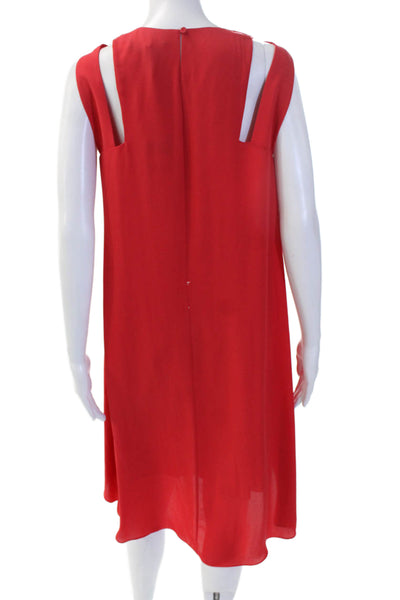 BCBG Max Azria Womens Shift Tank Dress Red Sleeveless Cotton Short Size M