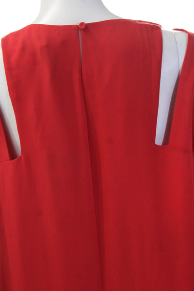 BCBG Max Azria Womens Shift Tank Dress Red Sleeveless Cotton Short Size M