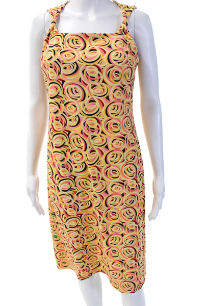 BCBG Paris Women Black Shift Dress Sleeveless Square Neck Long Size L