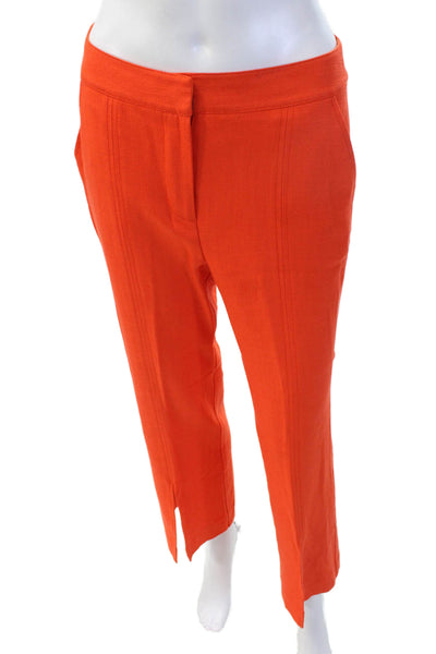 Trina Turk Womens Orange Ankle Cropped Dress Pants Size 2