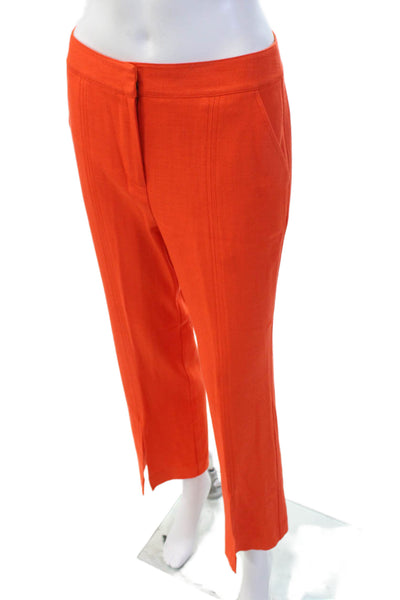 Trina Turk Womens Orange Ankle Cropped Dress Pants Size 2