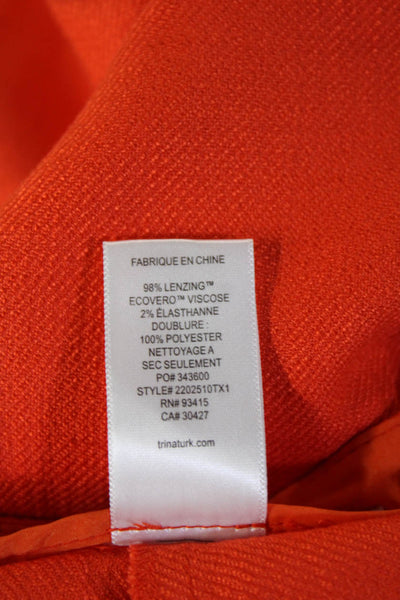 Trina Turk Womens Orange Ankle Cropped Dress Pants Size 2