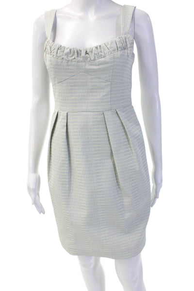 Nanette Lepore Womens Sheath Dress Gray Square Neck Sleeveless Knee Size 2