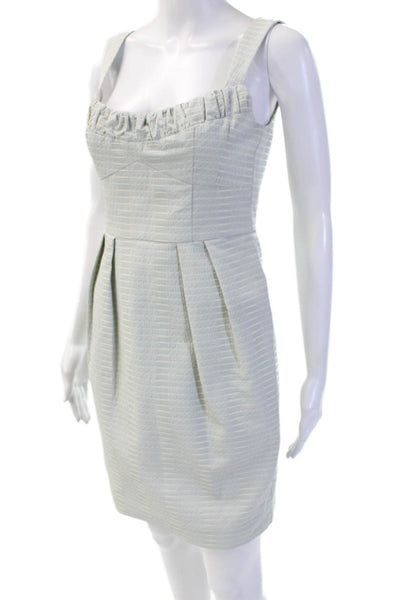 Nanette Lepore Womens Sheath Dress Gray Square Neck Sleeveless Knee Size 2