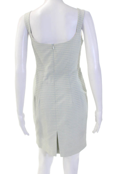 Nanette Lepore Womens Sheath Dress Gray Square Neck Sleeveless Knee Size 2