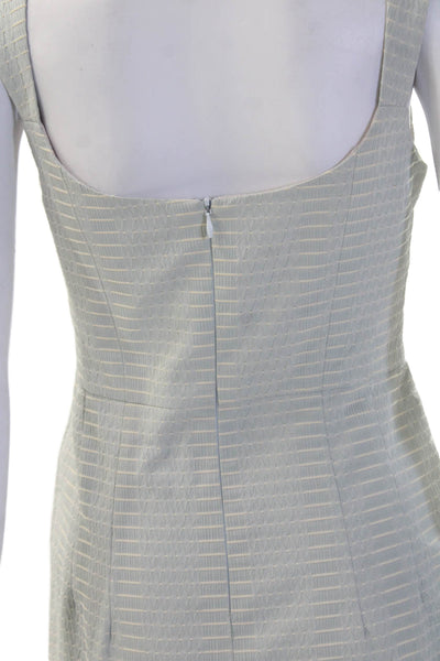 Nanette Lepore Womens Sheath Dress Gray Square Neck Sleeveless Knee Size 2