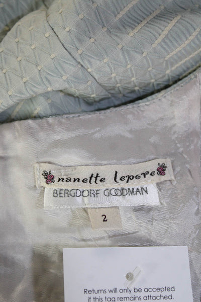 Nanette Lepore Womens Sheath Dress Gray Square Neck Sleeveless Knee Size 2
