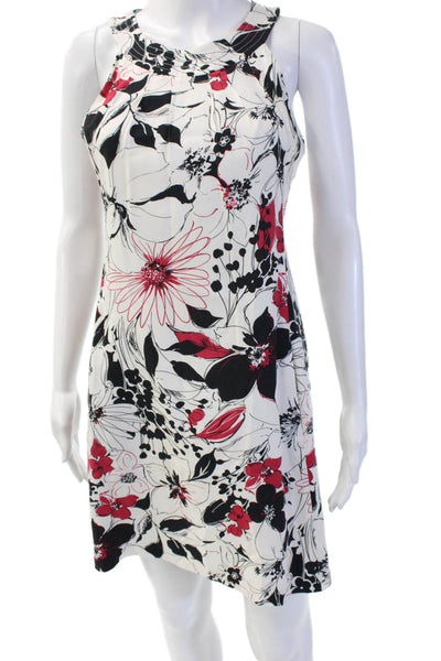 Searle Womens Shift Floral Sleeveless Knee Length Black Dress Size 6