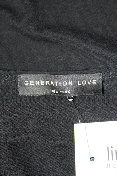 Generation Love Unisex Biker Black Sweater Zip Long Sleeve Size S