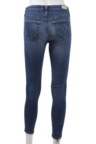 Agolde Womens Ankle Skinny Jeans Blue Mid Rise Button Fly Size 24