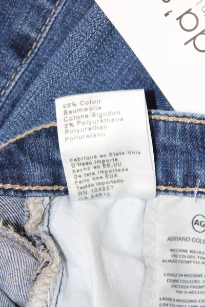 Agolde Womens Ankle Skinny Jeans Blue Mid Rise Button Fly Size 24