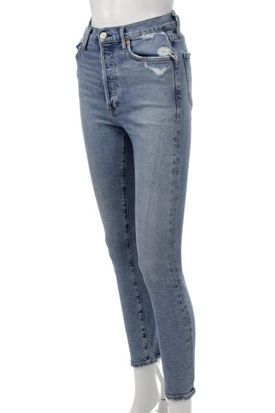 Citizens of Humanity Women Ankle Skinny Jeans Light Blue Mid Rise Size 24