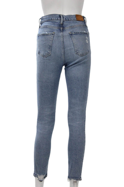 Citizens of Humanity Women Ankle Skinny Jeans Light Blue Mid Rise Size 24