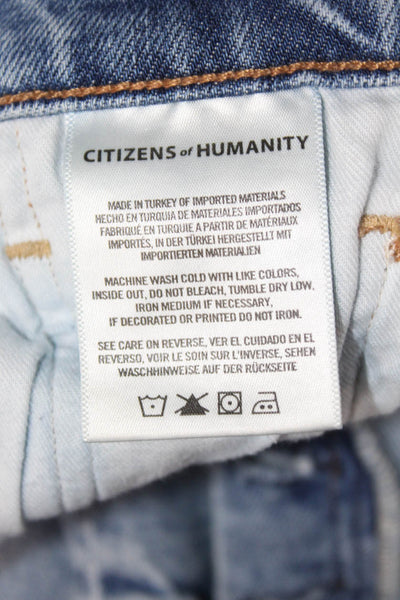 Citizens of Humanity Women Ankle Skinny Jeans Light Blue Mid Rise Size 24