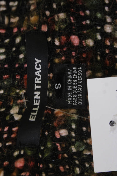 Ellen Tracy Women Classic Collared Black Wool Blend Blazer Size S